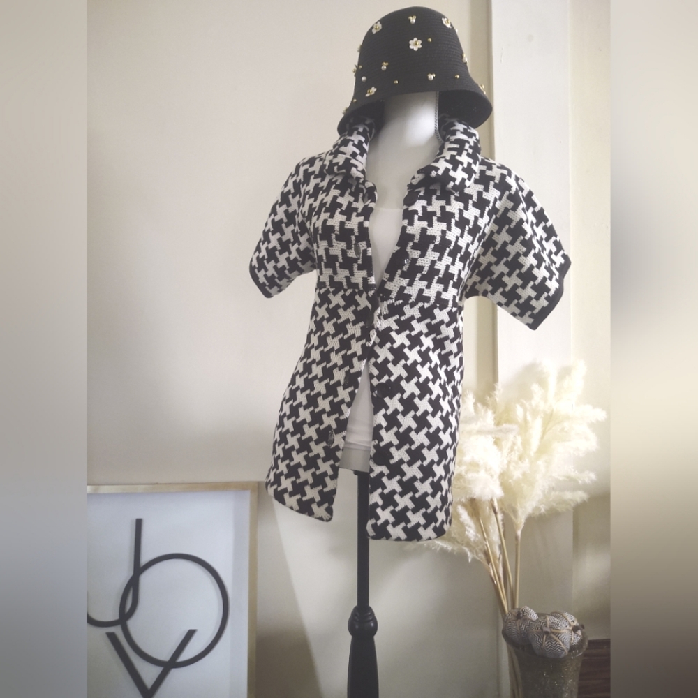 Style & Co. 🔲Houndstooth  Sweater-JackeT~ Size: Sp